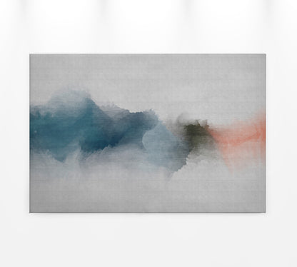 Abstrakte Kunst Leinwandbild Blau Grau Orange 90x60 DD120500 Wandbild Leinwand