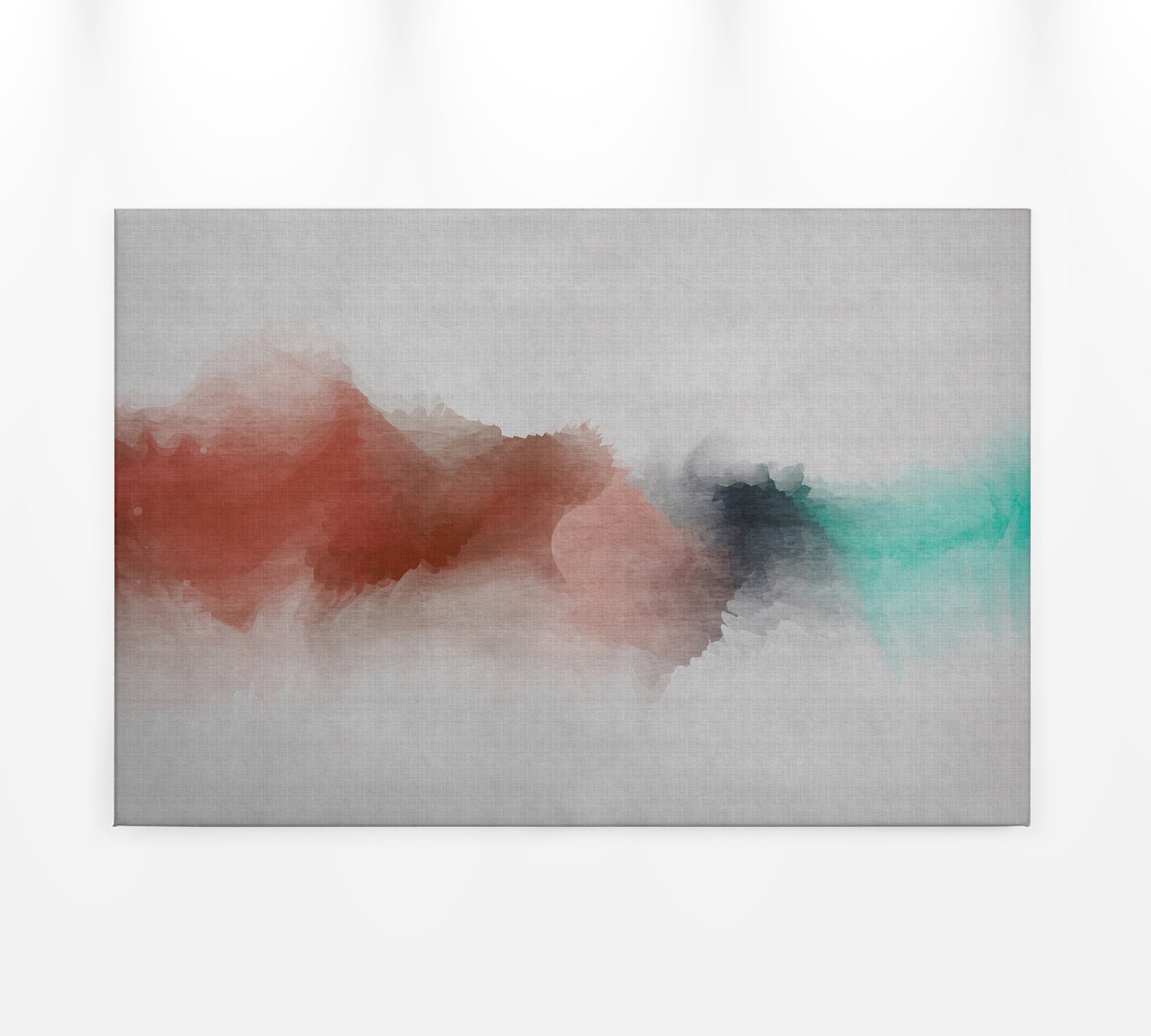 Abstrakte Kunst Leinwandbild Rot Grau Rosa 90x60 DD120501 Wandbild Leinwand