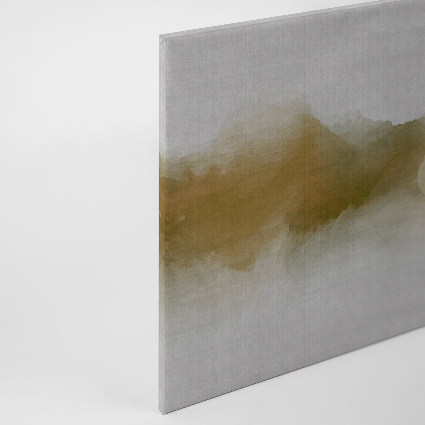 Abstrakte Kunst Leinwandbild Gelb Grau Blau 90x60 DD120502 Wandbild Leinwand