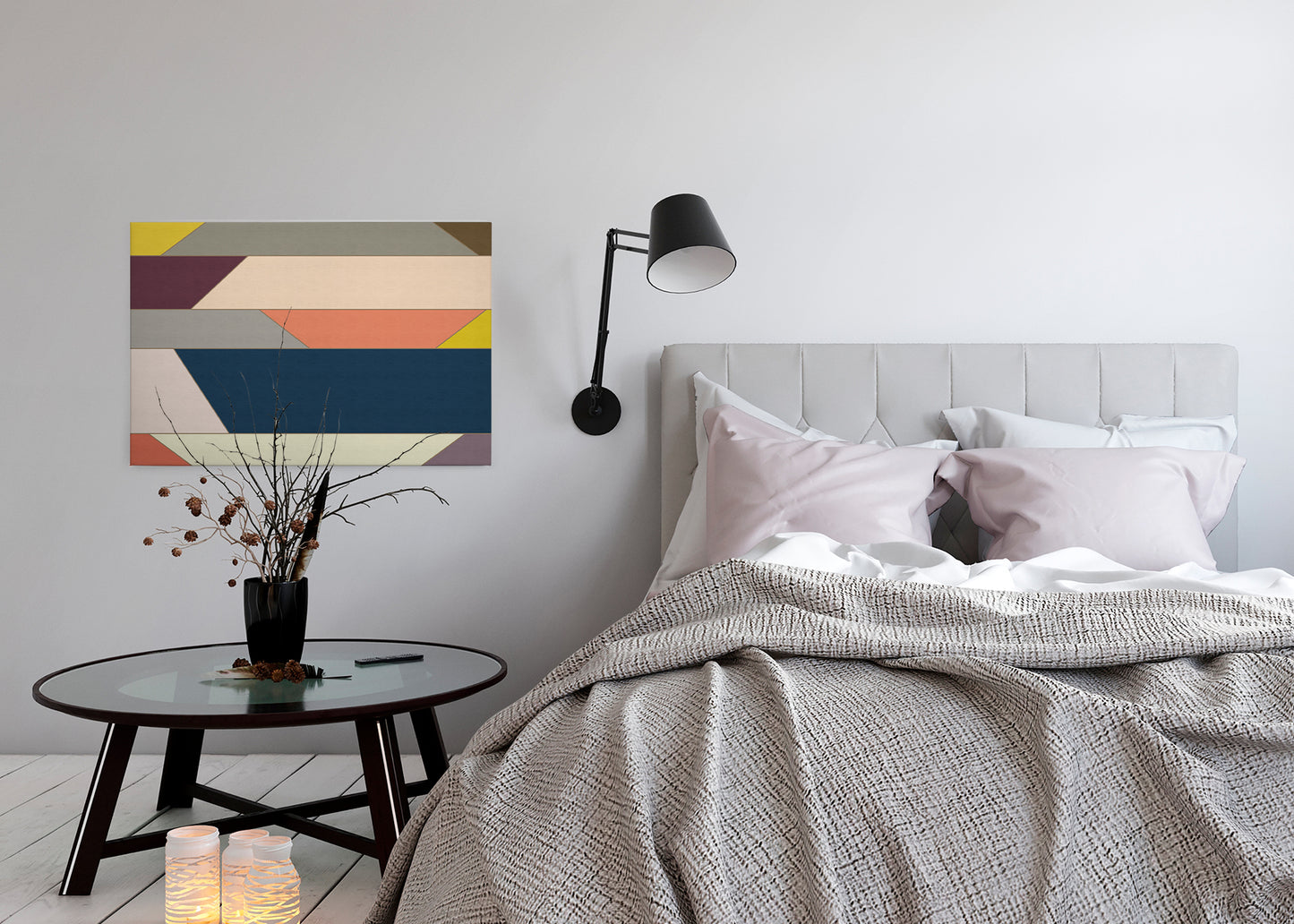 Leinwandbild Geometrisch Bunt 90x60 DD120503 Wandbild Leinwand Keilrahmen Modern