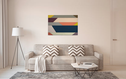 Leinwandbild Geometrisch Bunt 90x60 DD120503 Wandbild Leinwand Keilrahmen Modern