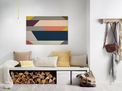 Leinwandbild Geometrisch Bunt 90x60 DD120503 Wandbild Leinwand Keilrahmen Modern