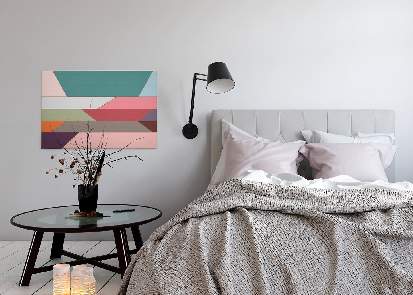 Leinwandbild Modern Geometrisch Bunt 90x60 DD120504 Wandbild Leinwand Keilrahmen