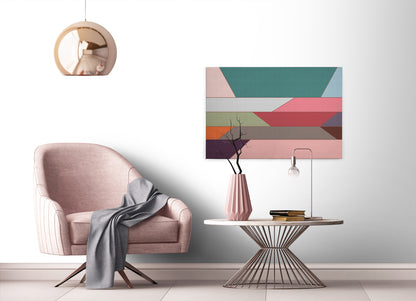 Leinwandbild Modern Geometrisch Bunt 90x60 DD120504 Wandbild Leinwand Keilrahmen