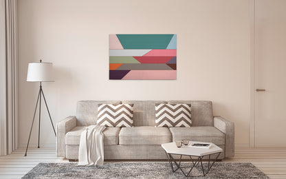 Leinwandbild Modern Geometrisch Bunt 90x60 DD120504 Wandbild Leinwand Keilrahmen