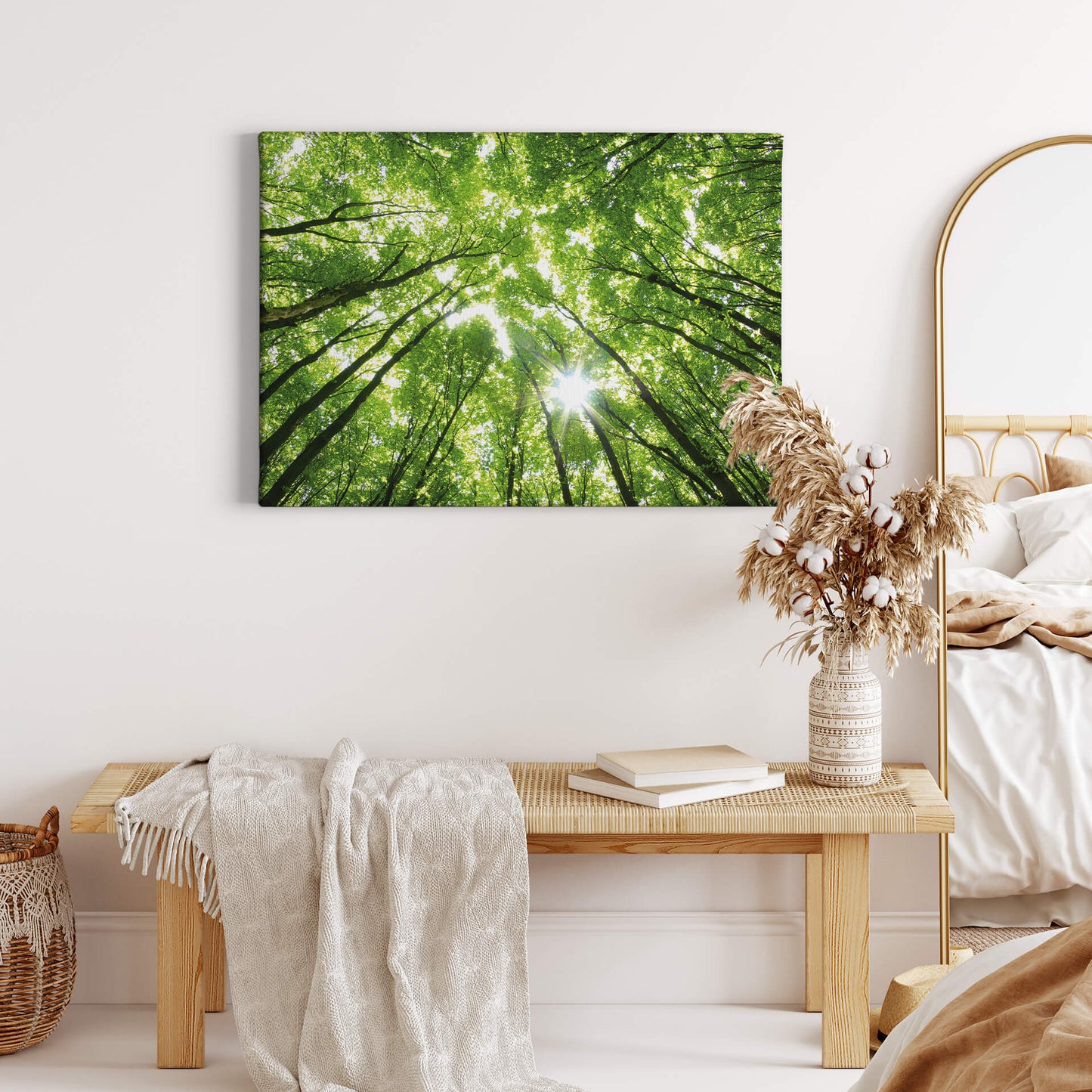Leinwandbild Wald Grün 70x50 DD123013 Keilrahmenbild Wandbild Leinwand Natur