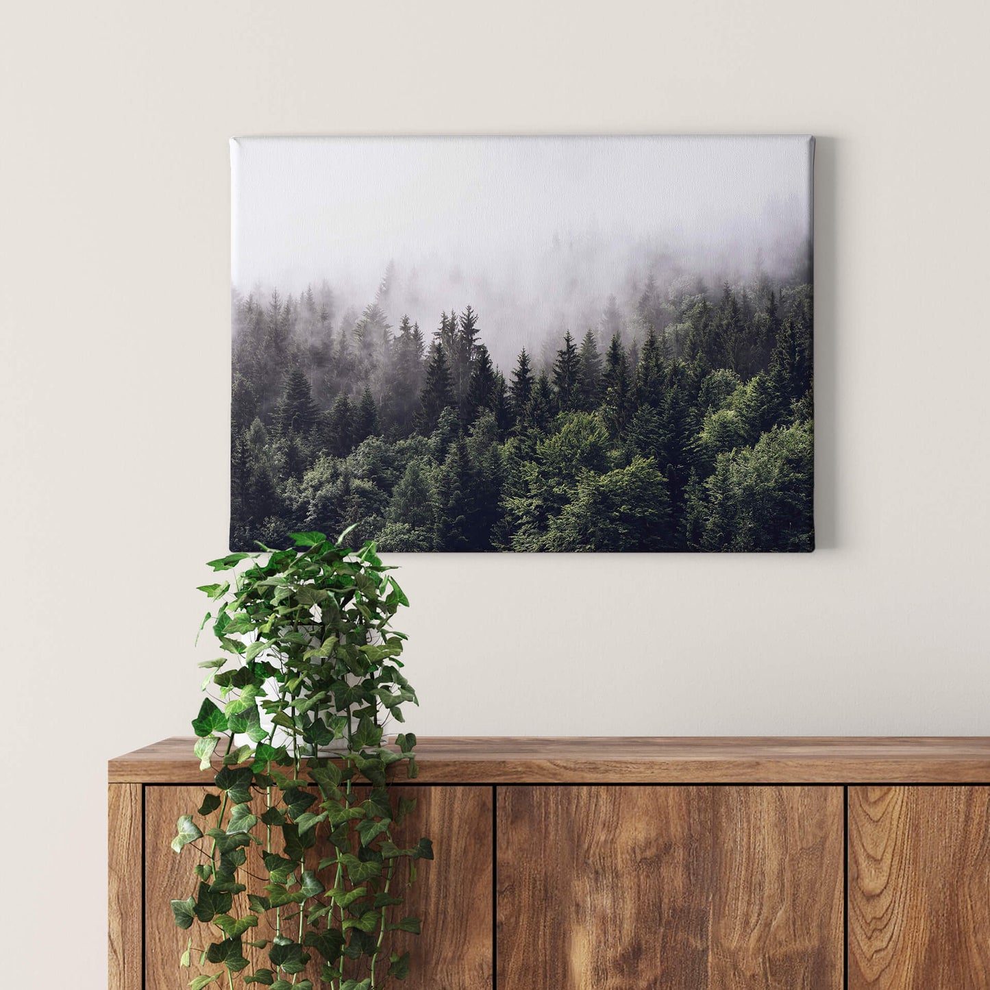 Leinwandbild Wald Grün Weiß 70x50 DD123024 Keilrahmenbild Wandbild Leinwand