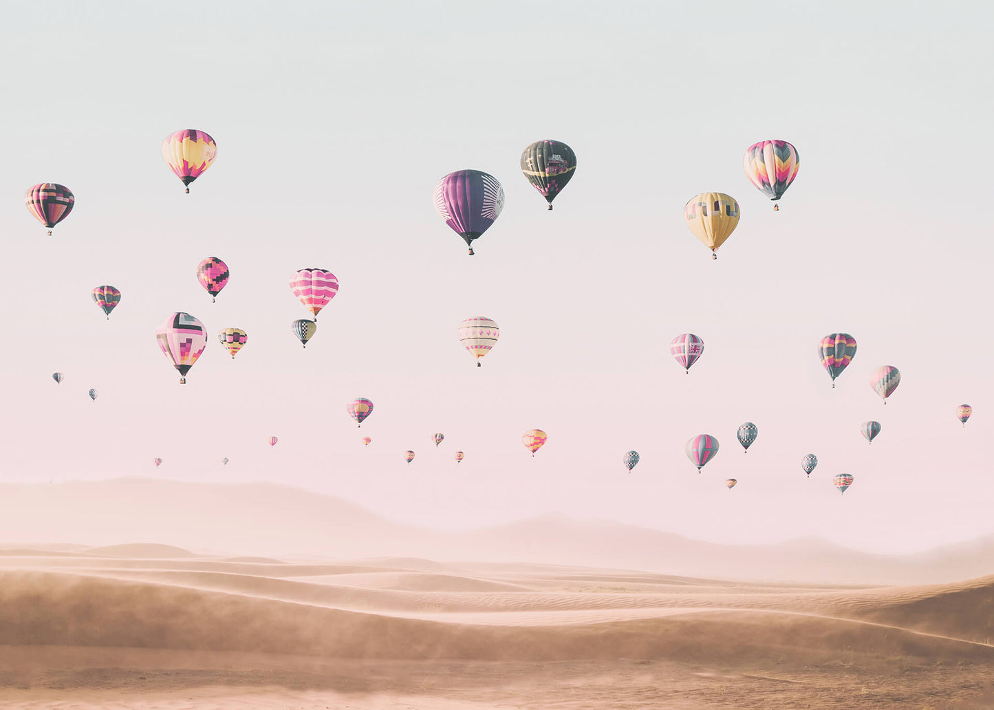 Leinwandbild Ballons Himmel Blau Türkis Rosa 70x50 DD123031 Keilrahmen Wandbild