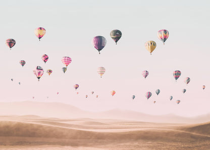 Leinwandbild Ballons Himmel Blau Türkis Rosa 70x50 DD123031 Keilrahmen Wandbild