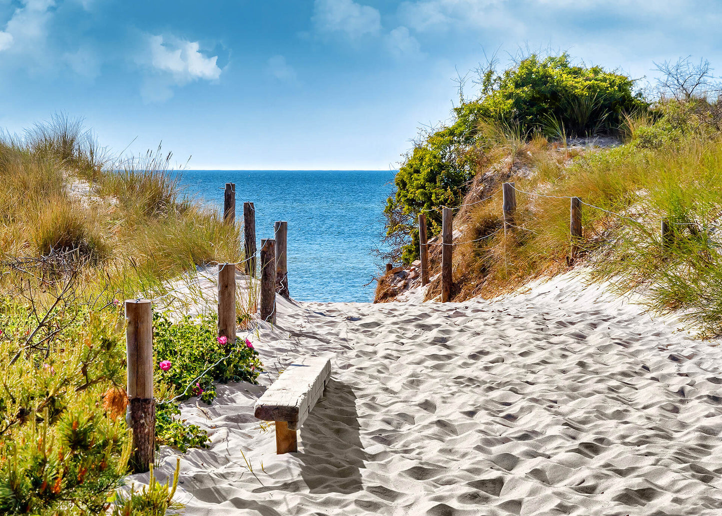 Leinwandbild Meer Strand Beige Türkis 70x50 DD123033 Keilrahmen Wandbild