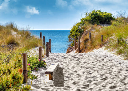 Leinwandbild Meer Strand Beige Türkis 70x50 DD123033 Keilrahmen Wandbild