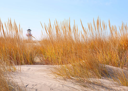 Leuchtturm Leinwandbild Beige Gelb 70x50 DD123034 Keilrahmenbild Wandbild