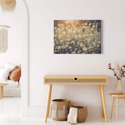 Leinwandbild Blume Beige Weiß 70x50 DD123041 Keilrahmenbild Wandbild Leinwand