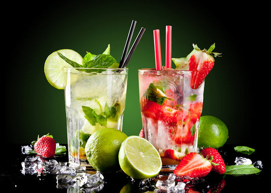 Leinwandbild Cocktail Grün Rot Schwarz 70x50 DD123050 Wandbild Leinwand