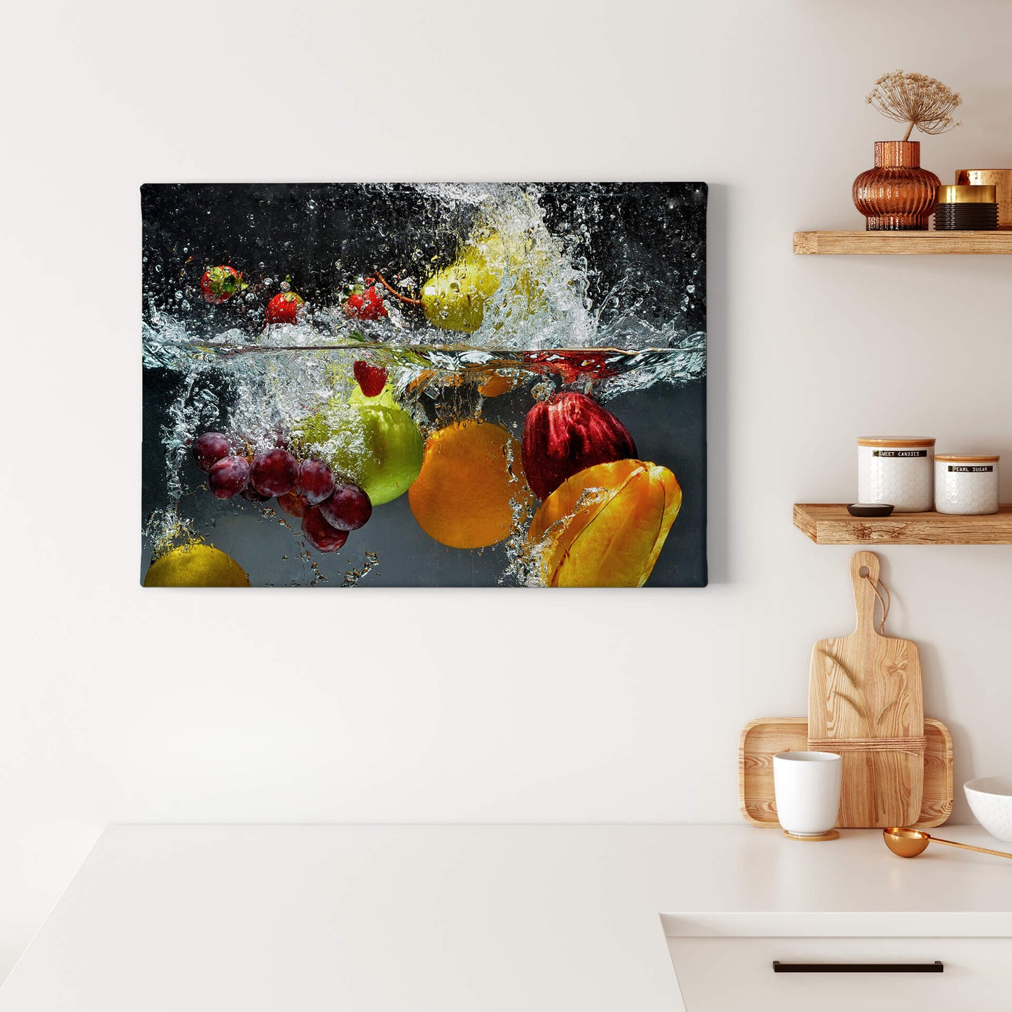Obst Leinwandbild Orange Gelb 70x50 DD123051 Keilrahmenbild Wandbild Leinwand