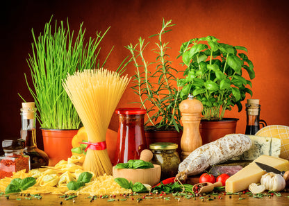 Leinwandbild Essen Orange Gelb 70x50 DD123052 Keilrahmenbild Wandbild Leinwand