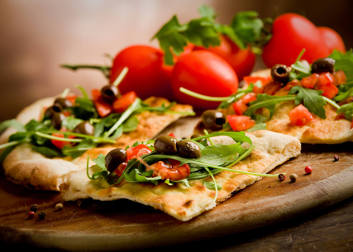 Leinwandbild Pizza Braun Beige Orange 70x50 DD123053 Keilrahmenbild Wandbild