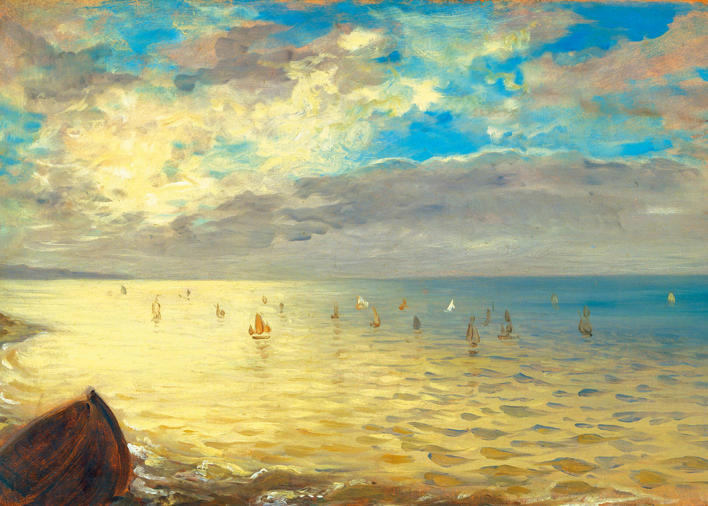 Leinwandbild Kunst Meer Blau Beige 70x50 DD123058 Keilrahmen Wandbild Leinwand