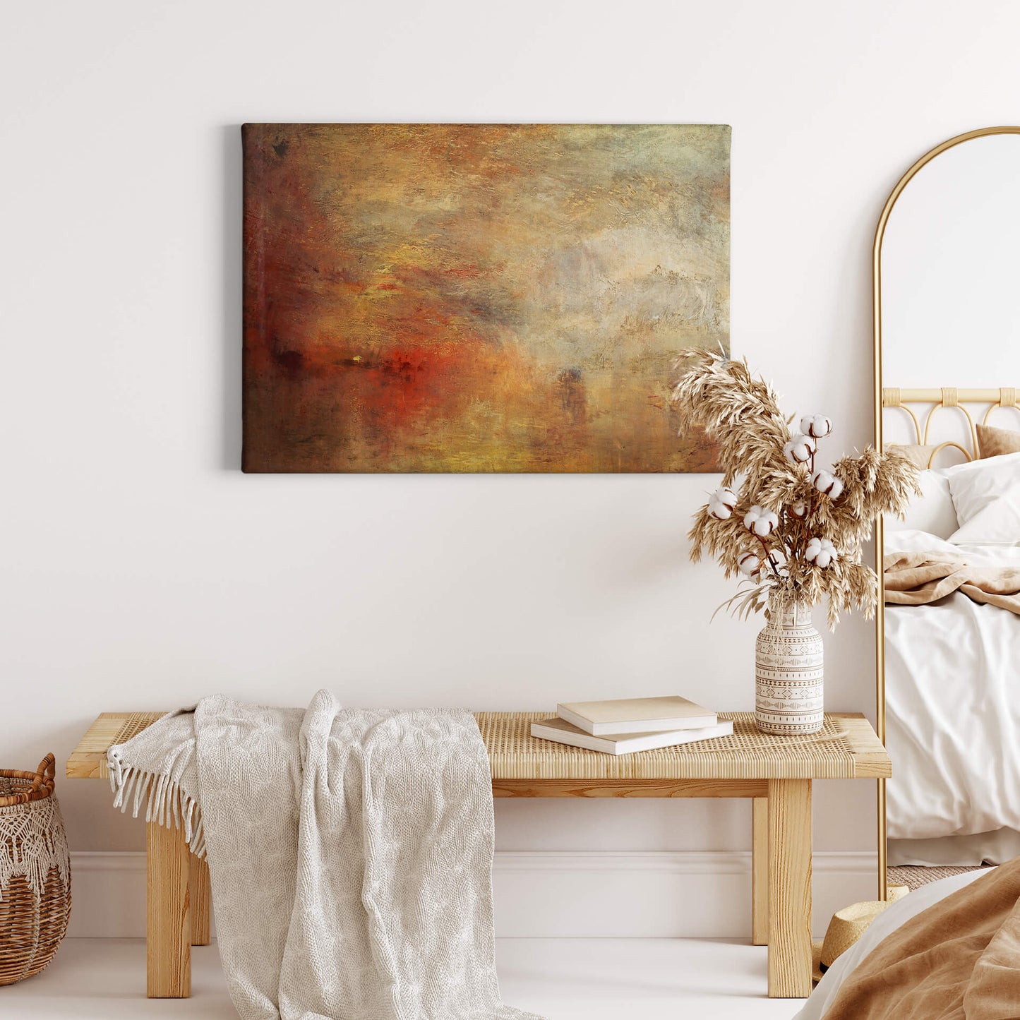 Abstrakte Kunst Leinwandbild Braun Beige 70x50 DD123059 Wandbild Leinwand