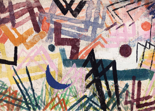 Abstrakte Kunst Leinwandbild Blau Rosa Grau 70x50 DD123060 Wandbild Leinwand