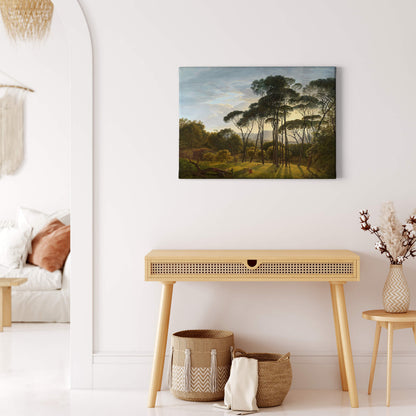 Leinwandbild Landschaft Bäume Blau Grün 70x50 DD123066 Keilrahmenbild Wandbild