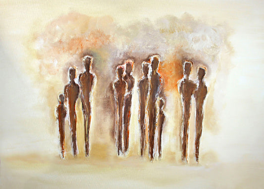 Kunst Leinwandbild Menschen Braun Beige 70x50 DD123074 Wandbild Leinwand