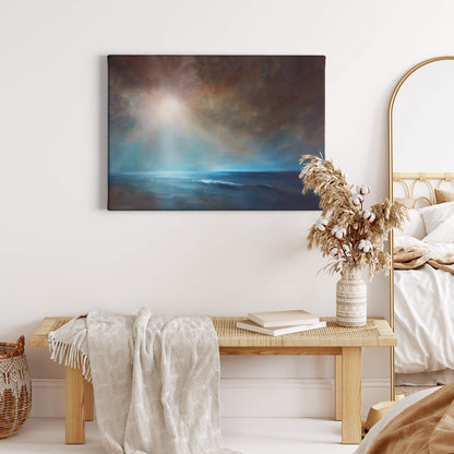 Meer Leinwandbild Kunst Blau 70x50 DD123075 Keilrahmenbild Wandbild Leinwand