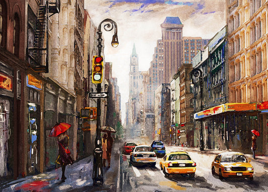 New York Leinwandbild Braun Beige Grau 70x50 DD123079 Wandbild Leinwand