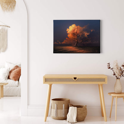 Leinwandbild Baum Blau Braun 70x50 DD123085 Keilrahmenbild Wandbild Natur