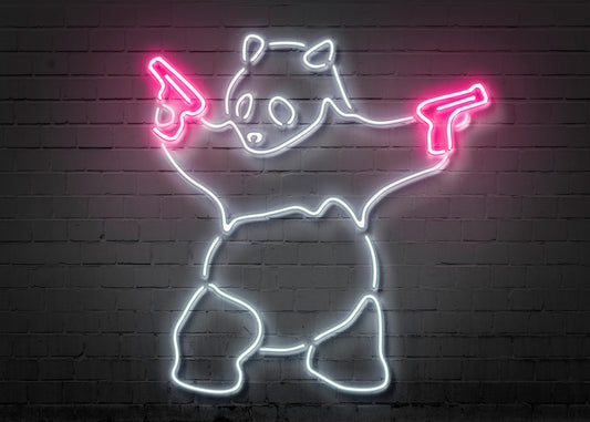 Leinwandbild Pandabär Rosa Schwarz 70x50cm DD123088 Keilrahmen Wandbild Leinwand