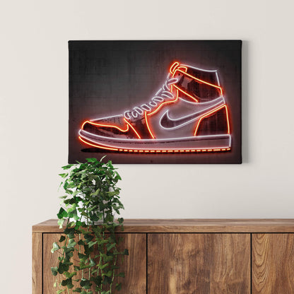 Leinwandbild Nike Jordan 1 Sneaker LED-Optik Bild 70x50 DD123089 Wand Keilrahmen