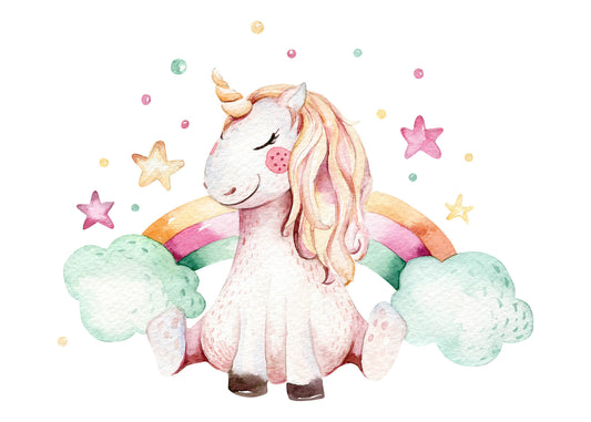 Leinwandbild Kinderzimmer Einhorn Weiß Rosa 70x50 DD123094 Keilrahmen Wandbild