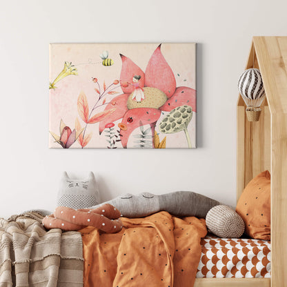 Leinwandbild Kinderzimmer Beige Rosa 70x50 DD123100 Keilrahmenbild Wandbild