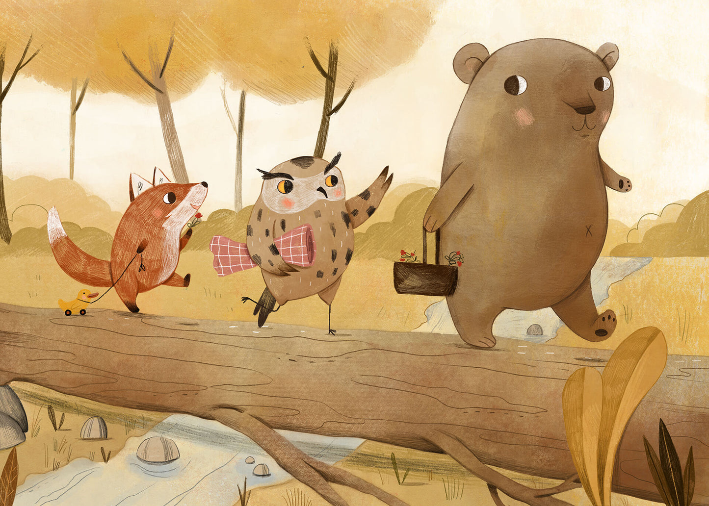 Leinwandbild Kinderzimmer Braun Beige Orange 70x50 DD123102 Keilrahmen Wandbild