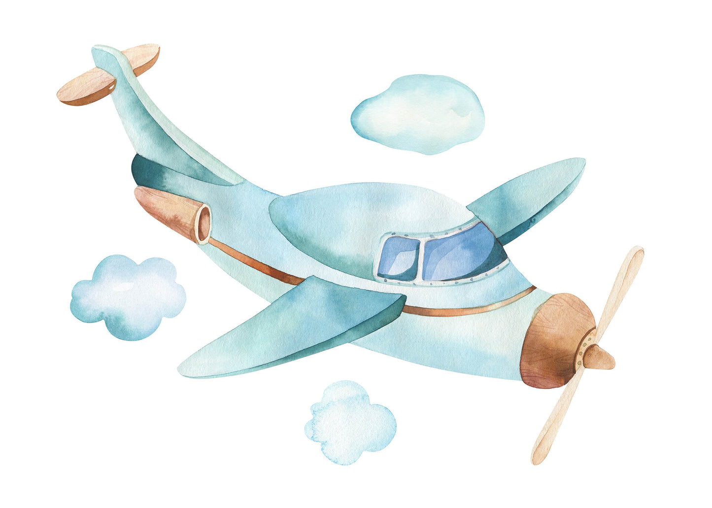 Leinwandbild Flugzeug Kinderzimmer Braun Beige Orange 70x50 DD123105 Wandbild