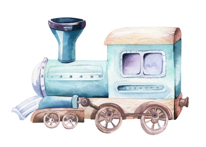 Leinwandbild Lokomotive Kinderzimmer Braun Beige Orange 70x50 DD123106 Wandbild