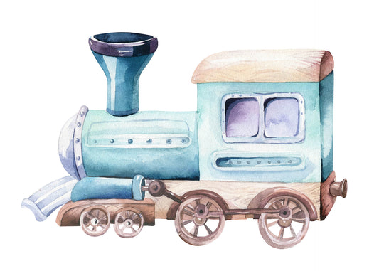 Leinwandbild Lokomotive Kinderzimmer Braun Beige Orange 70x50 DD123106 Wandbild