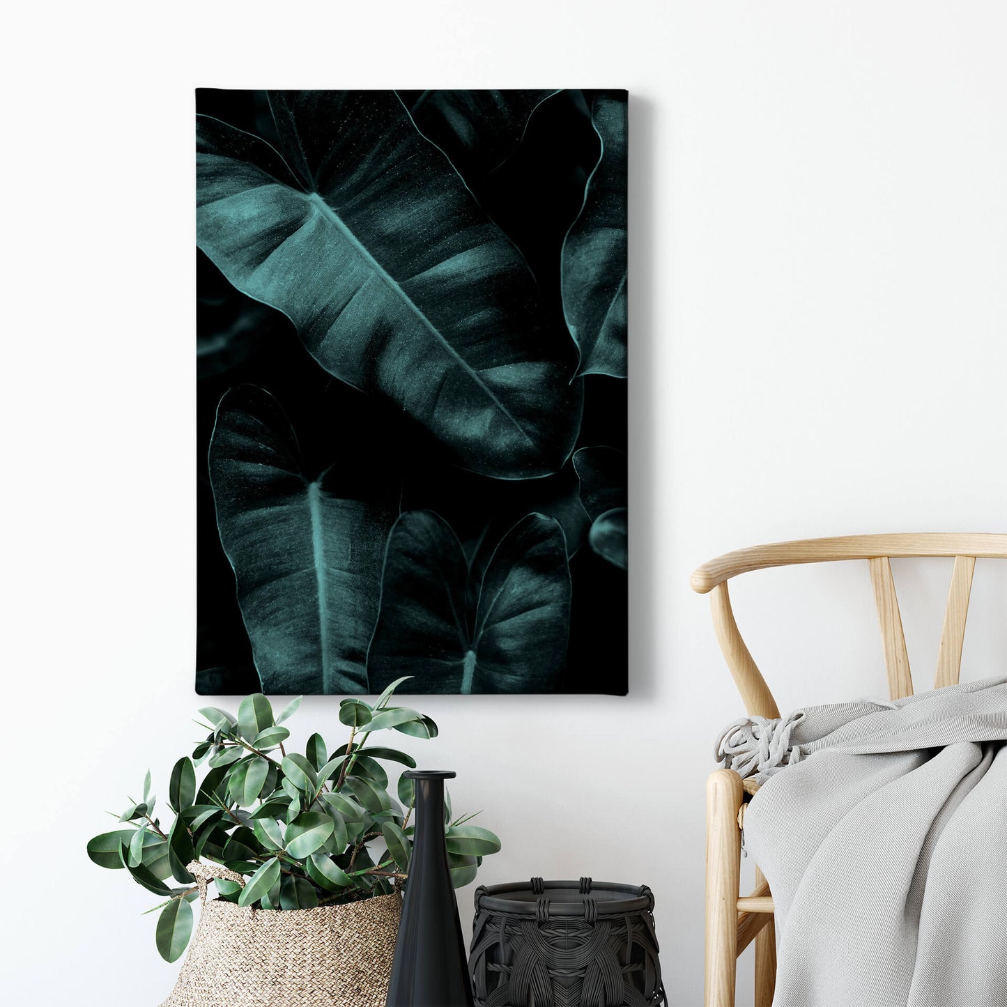 Leinwandbild Palmenblatt Grün 50x70 DD123121 Keilrahmenbild Wandbild Leinwand