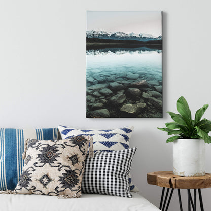 Leinwandbild See Landschaft Blau 50x70 DD123124 Keilrahmenbild Wandbild