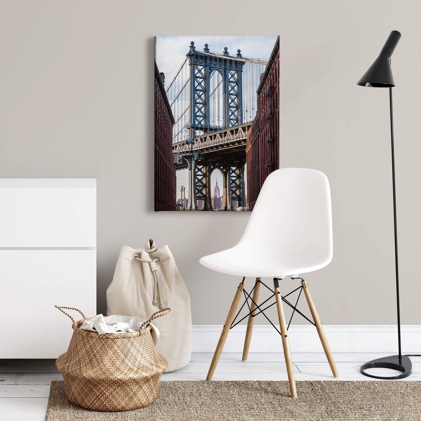 Leinwandbild Brooklyn Bridge Blau 50x70 DD123126 Wandbild Leinwand New York