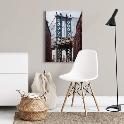 Leinwandbild Brooklyn Bridge Blau 50x70 DD123126 Wandbild Leinwand New York