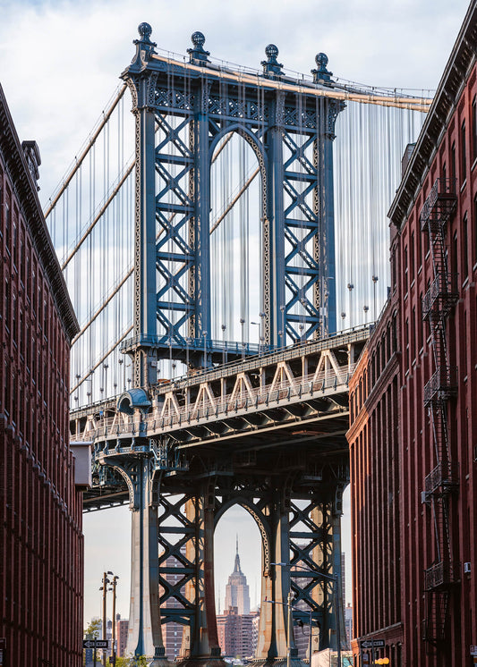 Leinwandbild Brooklyn Bridge Blau 50x70 DD123126 Wandbild Leinwand New York