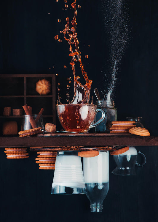 Leinwandbild Küche Orange Schwarz 50x70 DD123134 Keilrahmen Wandbild Leinwand