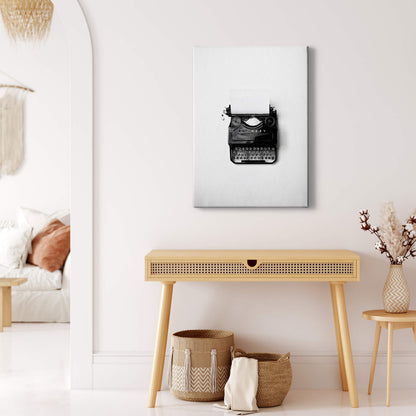 Leinwandbild Schreibmaschine Schwarz Weiß Grau 50x70 DD123137 Wandbild Leinwand