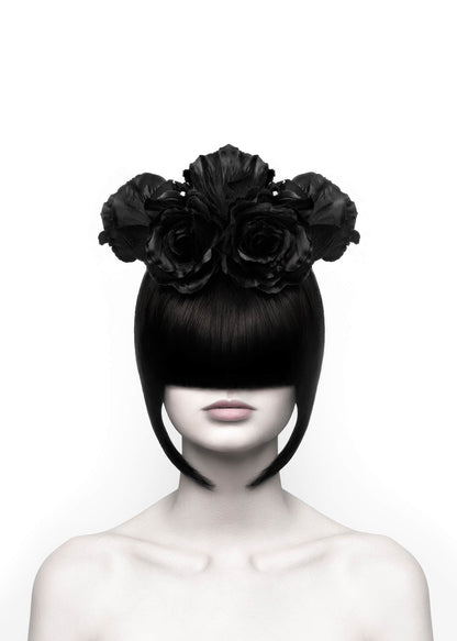 Leinwandbild Frau Weiß Schwarz 50x70 DD123139 Keilrahmen Wandbild Leinwand