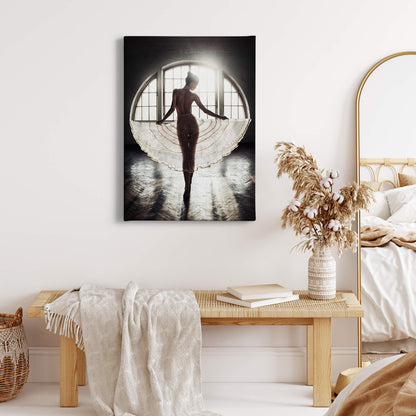 Leinwandbild Frau Weiß Schwarz 50x70 DD123141 Keilrahmen Wandbild Leinwand