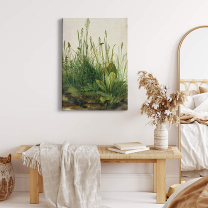Wiese Leinwandbild Grün Beige 50x70 DD123152 Keilrahmenbild Wandbild Leinwand