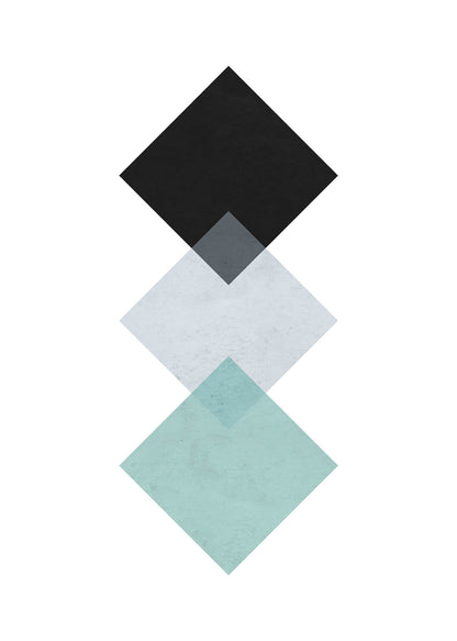 Leinwandbild Geometrisch Blau Grau Schwarz Weiß 50x70 DD123162 Keilrahmenbild