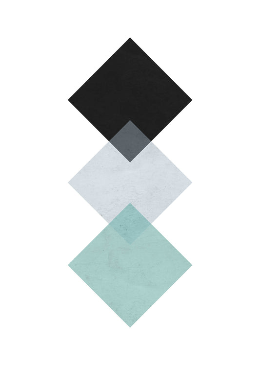 Leinwandbild Geometrisch Blau Grau Schwarz Weiß 50x70 DD123162 Keilrahmenbild