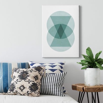 Leinwandbild Geometrisch Blau Weiß 50x70 DD123163 Keilrahmenbild Wandbild